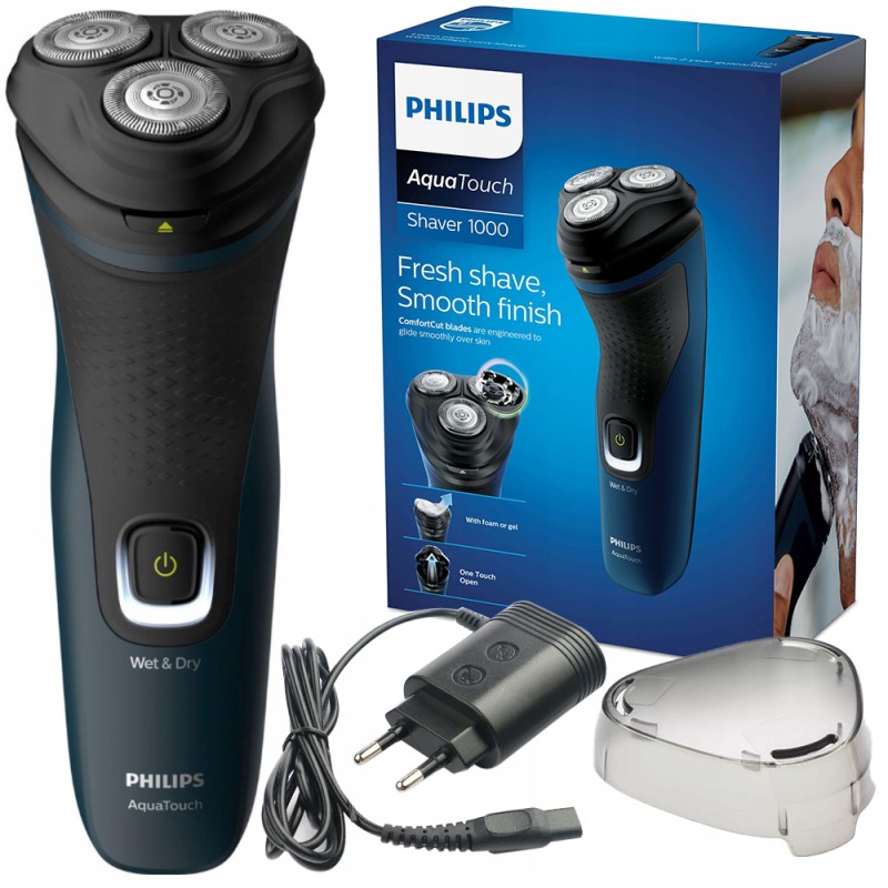 GOLARKA ELEKTRYCZNA PHILIPS AQUA TOUCH S1121/41 GŁOWICE 4D FLEX AKUMULATOR