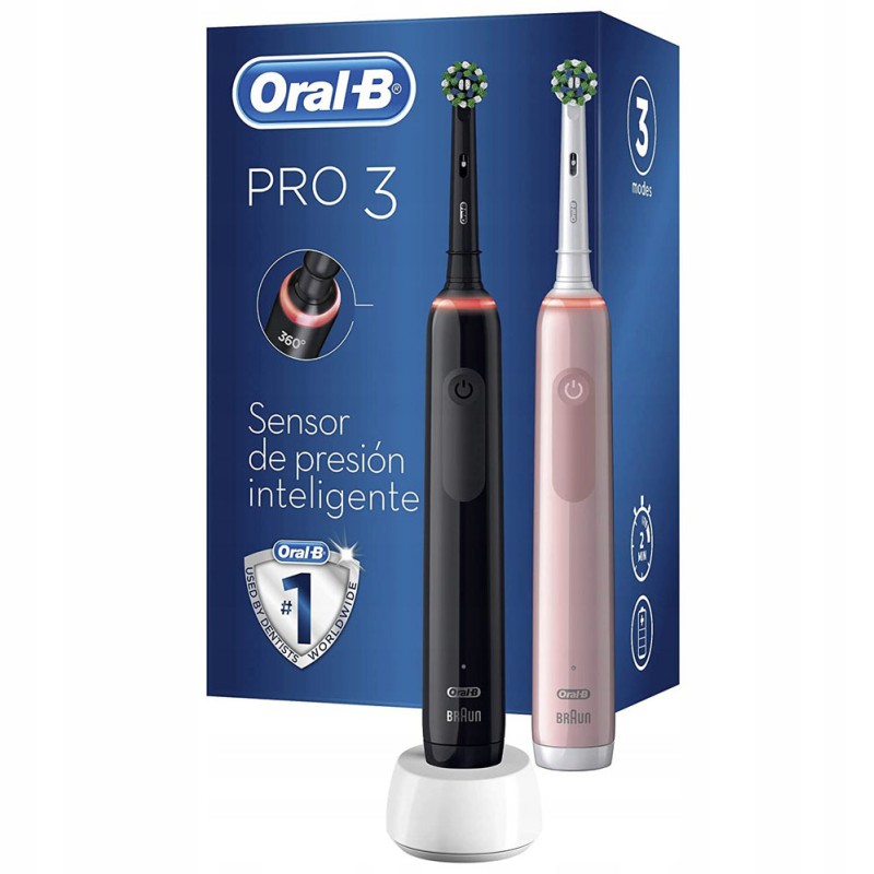 Szczoteczka Oral-B Pro 3 3900N Czarna+Różowa Dwupak