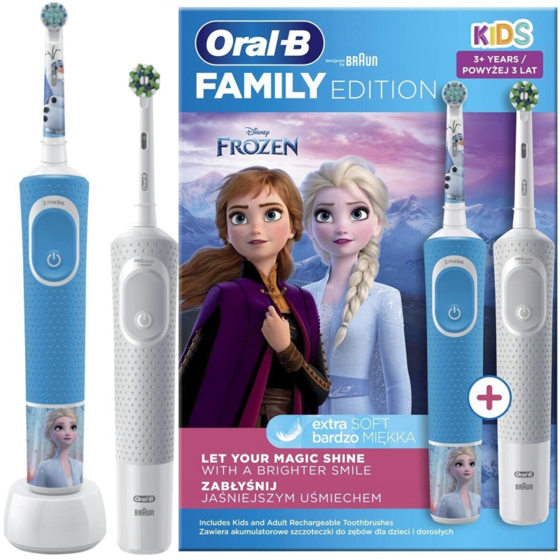 Szczoteczka Oral-b Kids Frozen + Oral-B 100 White