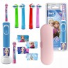 Szczoteczka Oral-B Vitality 100 Frozen + zam. Kids Color x4 + etui różowe