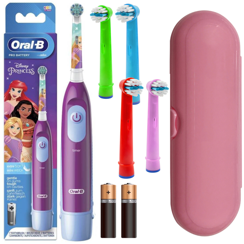 Szczoteczka Oral-B Advance Księżniczki + zam. Kids Color x4 + zam. etui "O" różowe