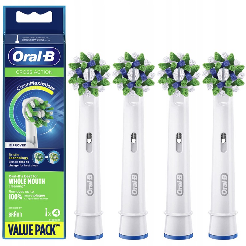 4x KOŃCÓWKA ORAL-B CROSS ACTION EB50-AB