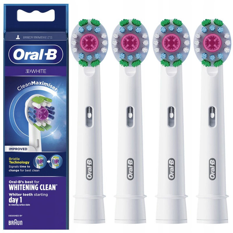 4 ORYGINALNE KOŃCÓWKI ORAL-B 3D WHITE