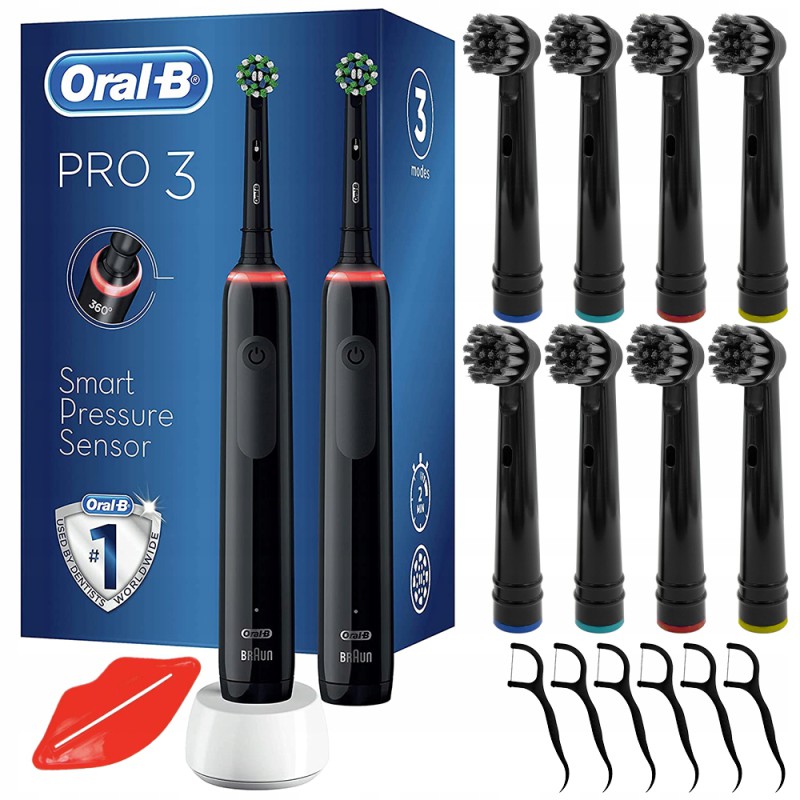 Szczoteczka Oral-B Pro 3 3900 Black Edition Dwupak + 8 precision w/a