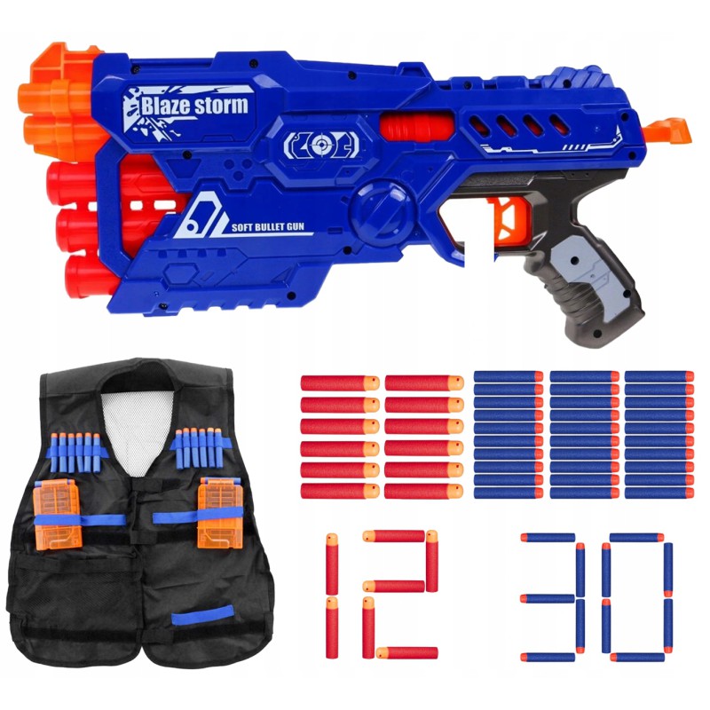 Zestaw Blaze Storm ZMI.ZC7097 Nerf + zam. strzałki x30 + zam. strzałki mega x12 + kamizelka