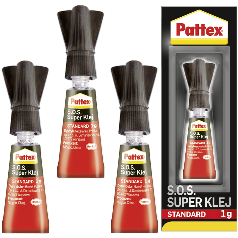 Klej Pattex S.O.S. Super Klej Standard 1g x3