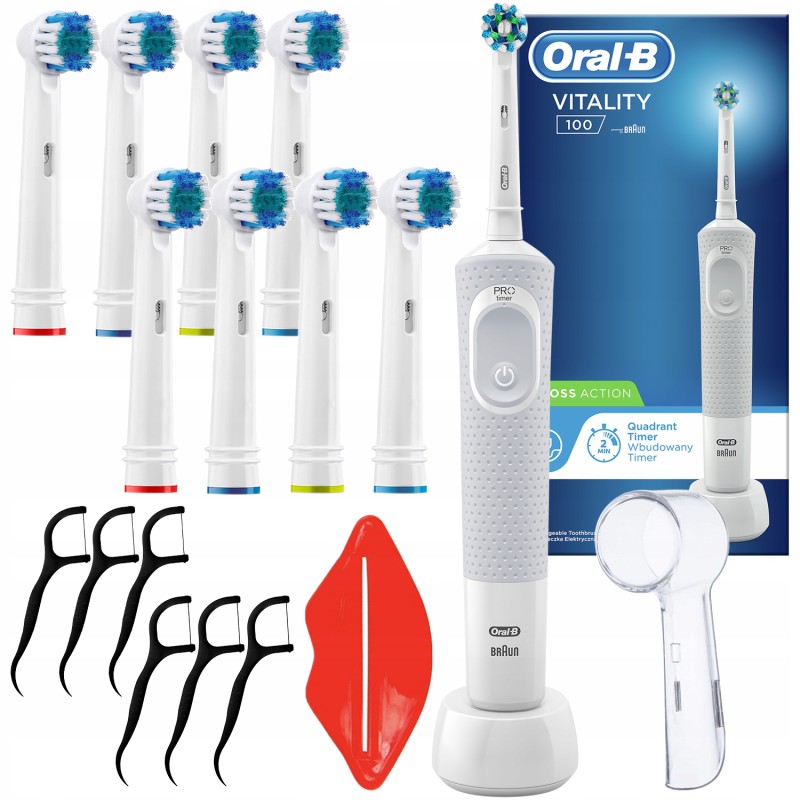 Szczoteczka Oral-B Vitality 100 Biała + zam. Precision x8 + osłonka