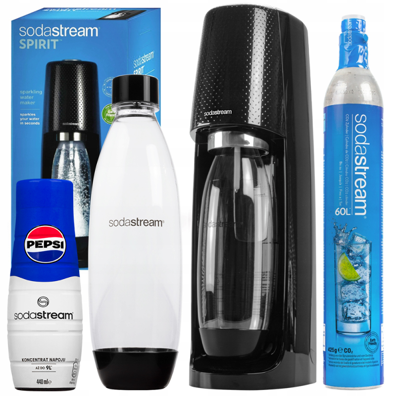 Saturator SodaStream Easy Czarny + syrop pepsi