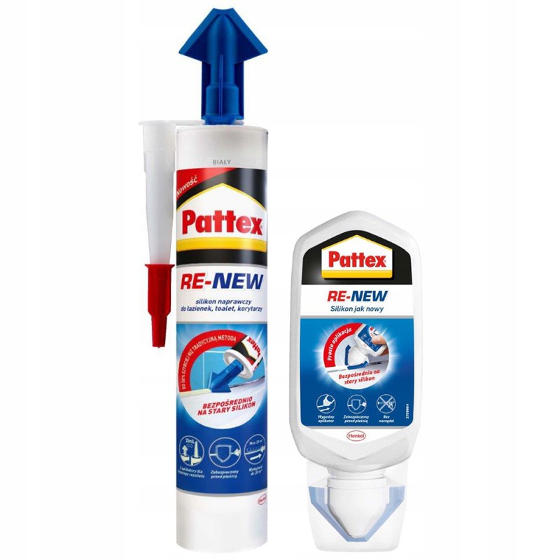 Renowatory do silikonu Pattex ReNew 280ml BIAŁY + Pattex ReNew 80ml White