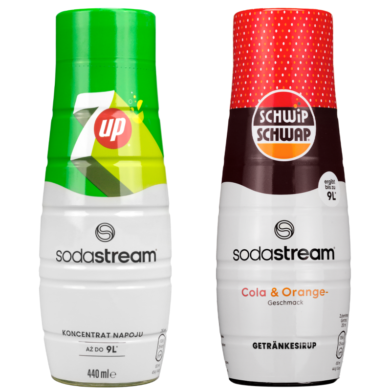 Syrop do SodaStream Schwip Schwap Cola Orange + Syrop do SodaStream 7UP