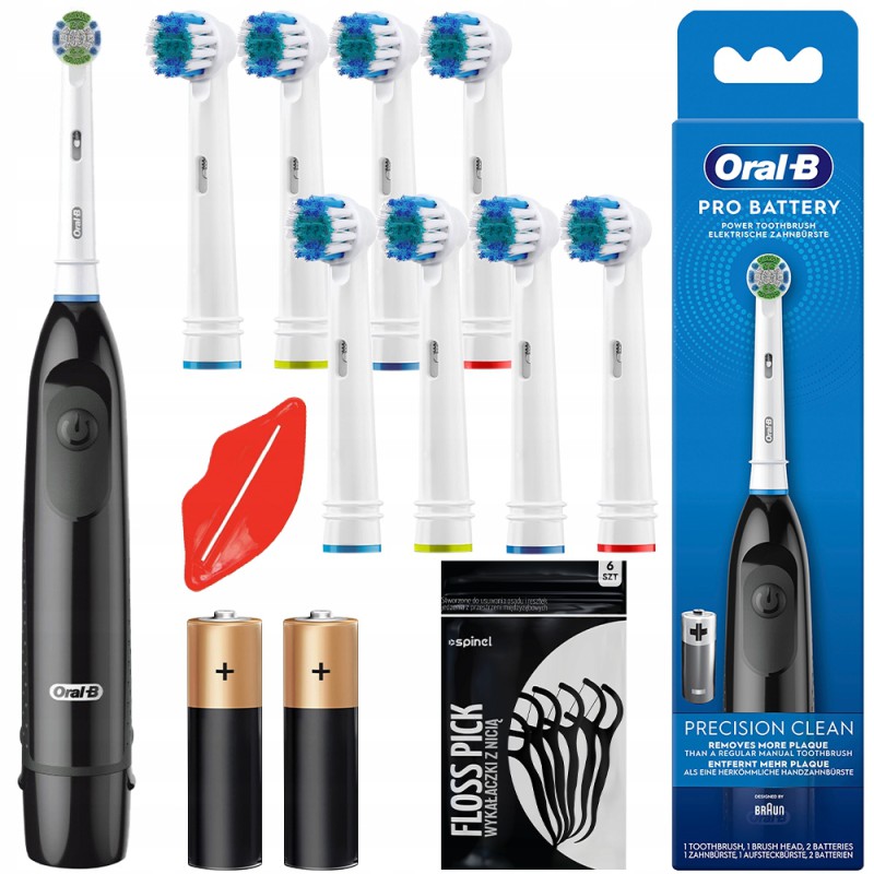 Szczoteczka Oral-B Adult Czarna na baterie+ 8 kon. zam. precision