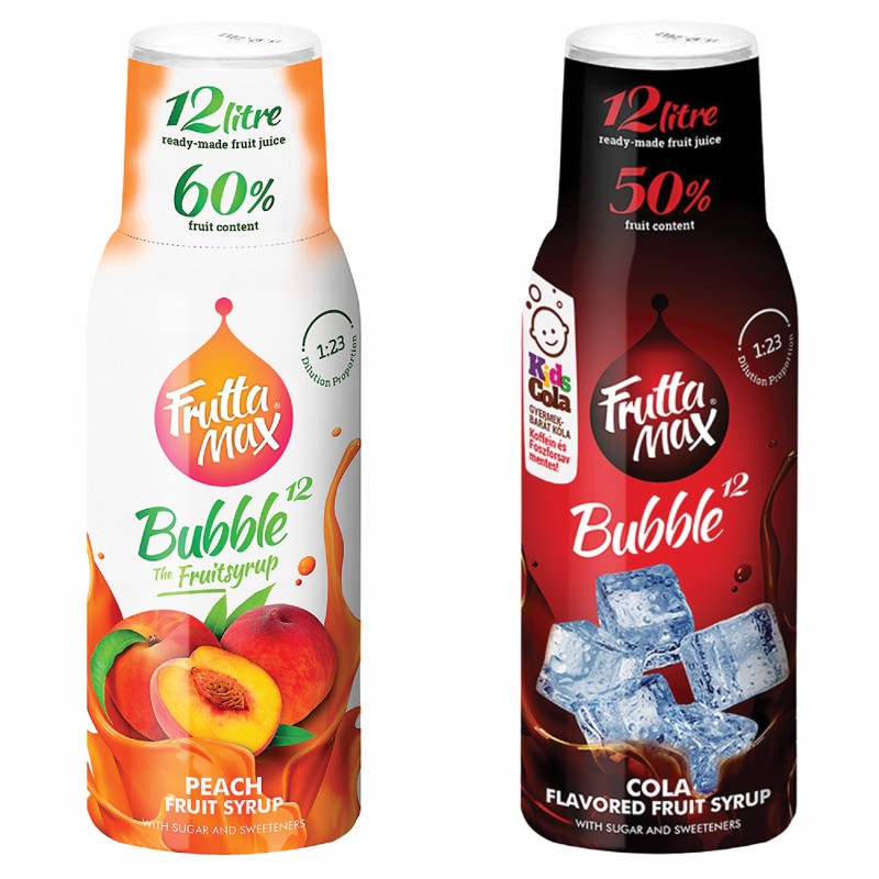 Syrop FruttaMax BRZOSKWINIA 500ml+Syrop FruttaMax COLA 500ml