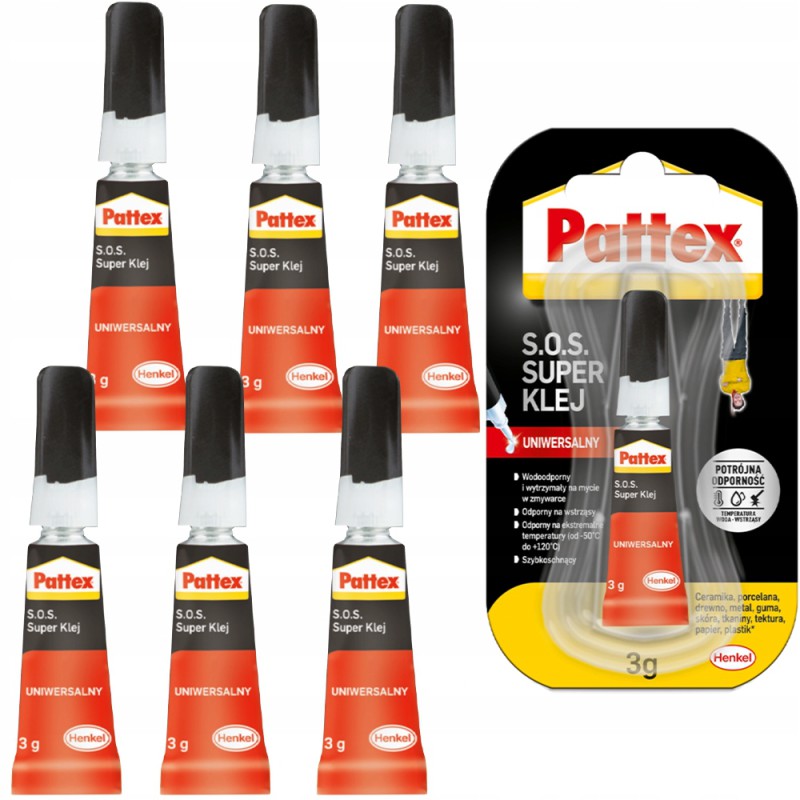 Pattex S.O.S. Super Klej Uniwersalny 3g x6