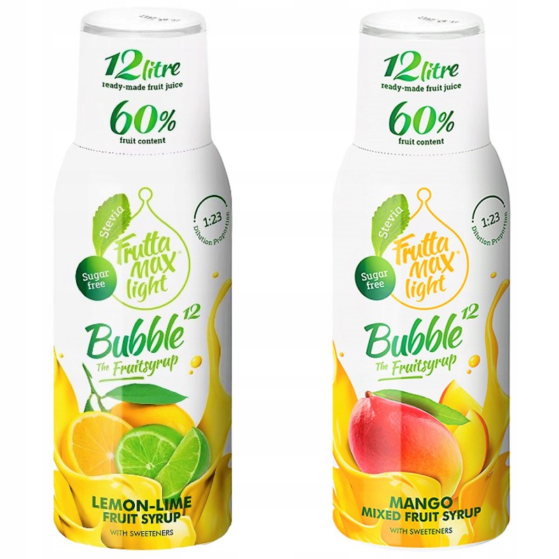 Syrop FruttaMax CYTRYNA LIMONKA LIGHT 500 ml+MANGO LIGHT 500ml