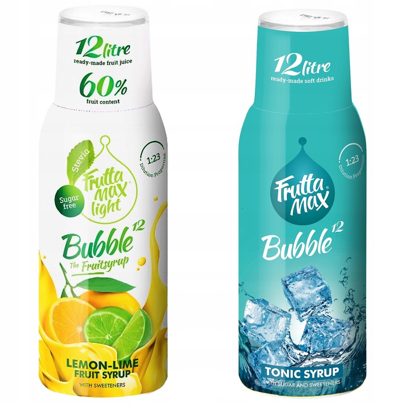 Syrop FruttaMax CYTRYNA LIMONKA LIGHT 500 ml+TONIC 500 ml