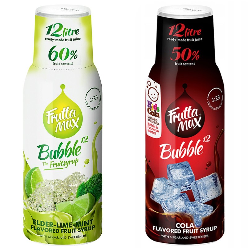 Syrop FruttaMax LIMONKA MIĘTA BEZ 500ml+COLA 500ml