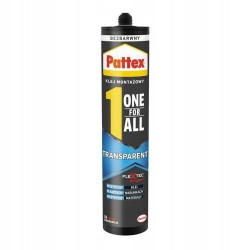 6x Klej montażowy Pattex One4All Transparent 290g + wyciskacz szkieletowy do kleju 6x Klej montażowy Pattex One4All Transparent 290g + wyciskacz szkieletowy do kleju