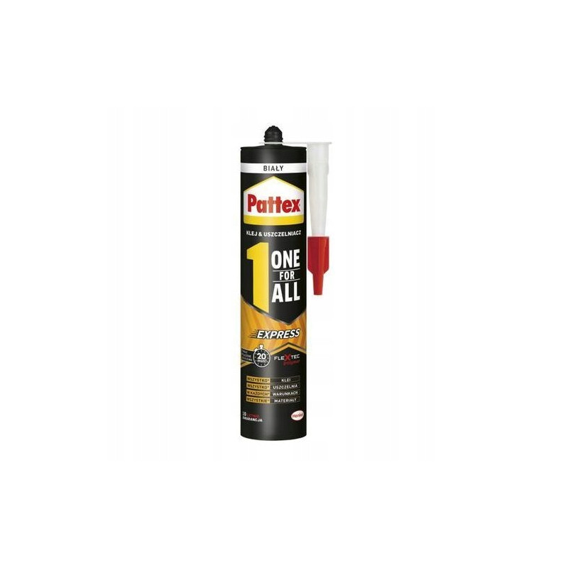 6x Klej montażowy Pattex One4All Express 390g + wyciskacz szkieletowy do kleju 6x Klej montażowy Pattex One4All Express 390g + wyciskacz szkieletowy do kleju