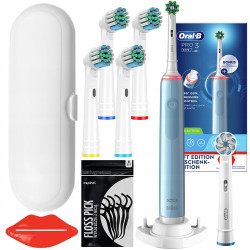 Szczoteczka Oral-B Pro 3 3770 Blue + 4 zam. Precision + etui białe Szczoteczka Oral-B Pro 3 3770 Blue + 4 zam. Precision + etui białe