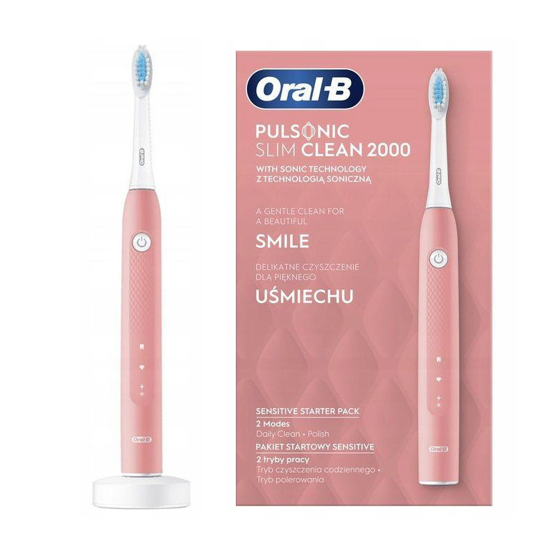Szczoteczka Oral-B Pulsonic Slim Clean 2000 Różowa Szczoteczka Oral-B Pulsonic Slim Clean 2000 Różowa