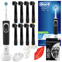 Szczoteczka Oral-B Vitality 100 Czarna + 8 zam. czarne prec. w/a Szczoteczka Oral-B Vitality 100 Czarna + 8 zam. czarne prec. w/a