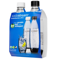 Butelki SodaStream PET 1 L czarna+biała Fuse Dwupak