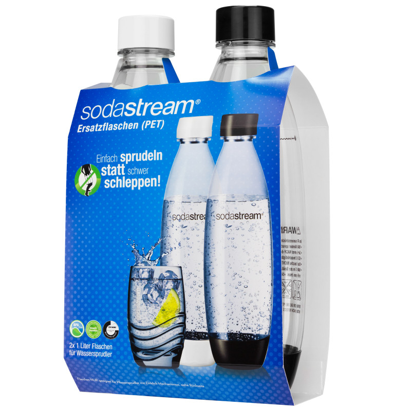 Butelki SodaStream PET 1 L czarna+biała Fuse Dwupak