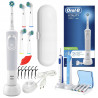 Szczoteczka Oral-b Vitality 100 Biała + 4 prec + etui białe + podstawka z klapką