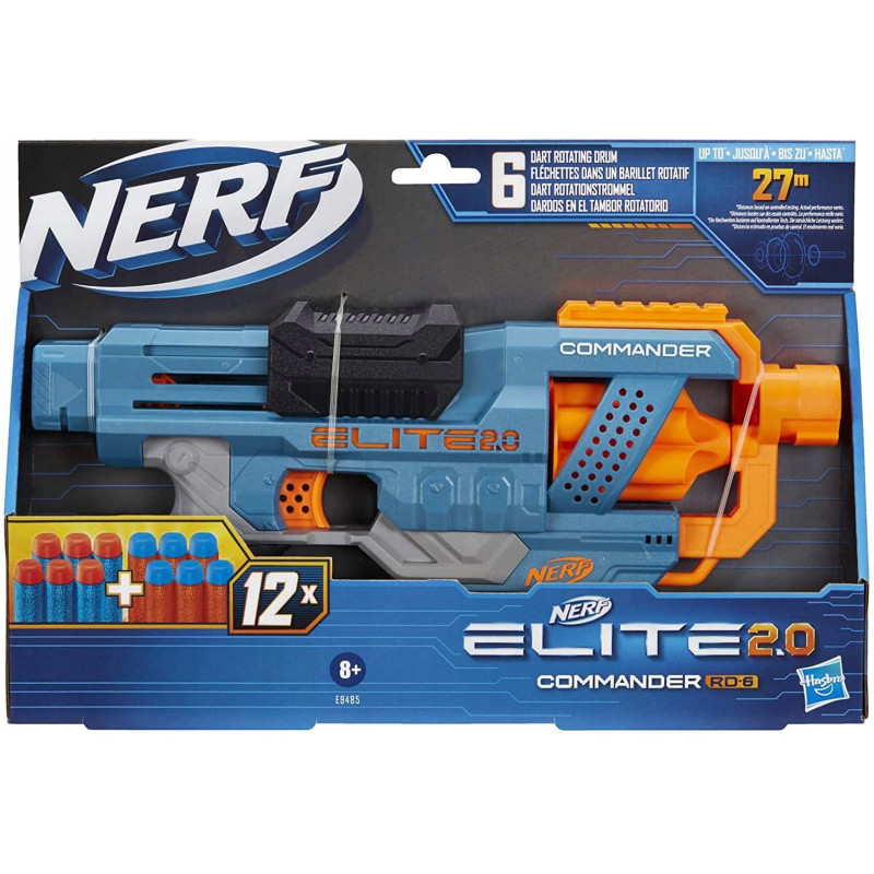 Wyrzutnia Nerf Elite 2.0 - Commander RD-6 E9485 + 30 strzałek + kamizelka Wyrzutnia Nerf Elite 2.0 - Commander RD-6 E9485 + 30 strzałek + kamizelka