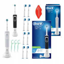 Zestaw Oral-B Vitality 100 Czarna + Oral-B Vitality 100 Biała + zam. Precision x8 Zestaw Oral-B Vitality 100 Czarna + Oral-B Vitality 100 Biała + zam. Precision x8
