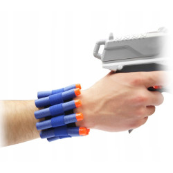 Akcesoria do Nerf kamizelka, bandana, 2x magaz 6strz, opaska, 10 strz biał, 10 strz nieb