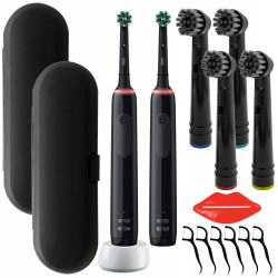 Szczoteczka Oral-B Pro 3 3900 Black Edition Dwupak + 4 precision w/a + 2x etui czarne Szczoteczka Oral-B Pro 3 3900 Black Edition Dwupak + 4 precision w/a + 2x etui czarne