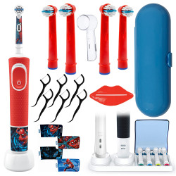 Szczoteczka Oral-b Vitality 100 SPIDERMAN + 4 Końcówki zam. red, etui "O" niebieskie, osłonka, podstawka Szczoteczka Oral-b Vitality 100 SPIDERMAN + 4 Końcówki zam. red, etui "O" niebieskie, osłonka, podstawka