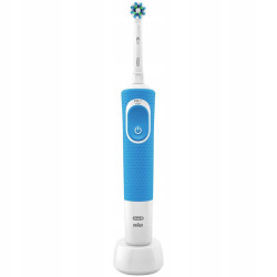 Oral-B Vitality 100 Niebieska + 4 zam. prec. + etui niebieskie + osłonka + podstawka z klapką