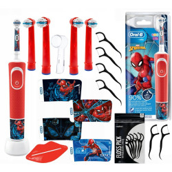 Szczoteczka Braun Oral-b Vitality 100 SpiderMan + 4 końcówki kids Red + osłonka Szczoteczka Braun Oral-b Vitality 100 SpiderMan + 4 końcówki kids Red + osłonka