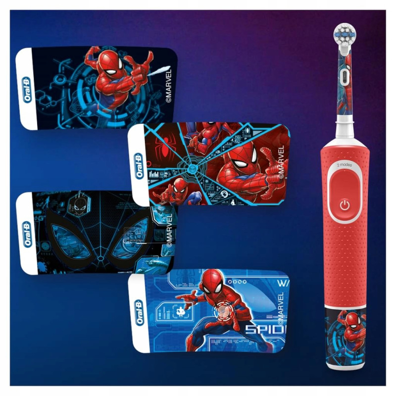 Szczoteczka Braun Oral-b Vitality 100 SpiderMan + 4 końcówki kids Red + osłonka Szczoteczka Braun Oral-b Vitality 100 SpiderMan + 4 końcówki kids Red + osłonka