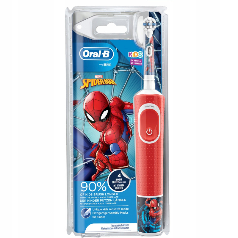 Szczoteczka Braun Oral-b Vitality 100 SpiderMan + 4 końcówki kids Red + osłonka Szczoteczka Braun Oral-b Vitality 100 SpiderMan + 4 końcówki kids Red + osłonka