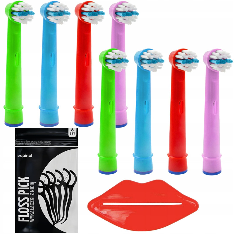 Zamiennik 8 KOŃCÓWEK DO SZCZOTECZKI ORAL-B KIDS STAGES color