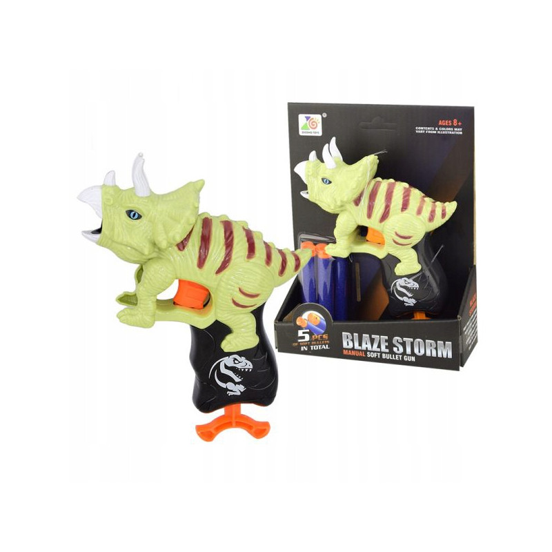 Wyrzutnia Blaze Storm ZMI.ZC7125 dinozaur + 30 strzałek niebieskich