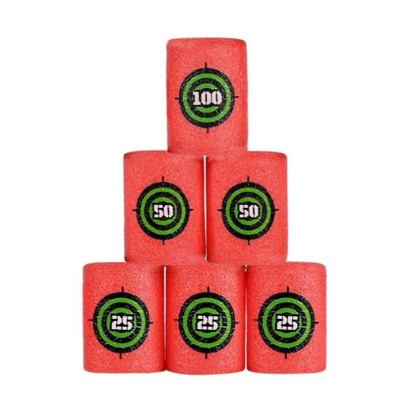 Strzałki zamiennik Hasbro Nerf 200 sztuk + piankowe cele 6 szt. zamiennik (beczki) Strzałki zamiennik Hasbro Nerf 200 sztuk + piankowe cele 6 szt. zamiennik (beczki)