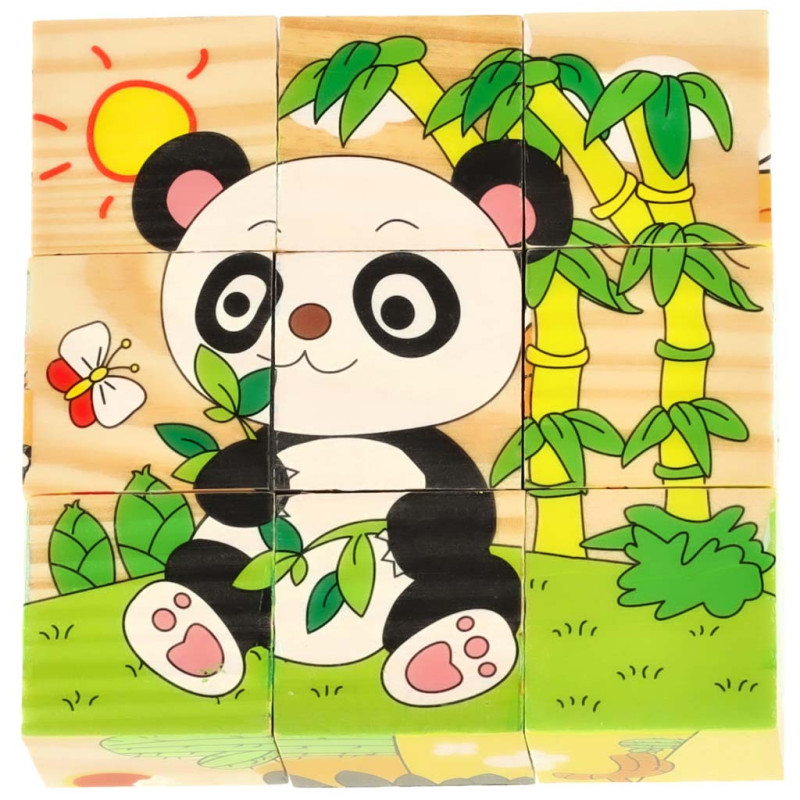 Klocki drewniane edukacyjne Safari 9el.