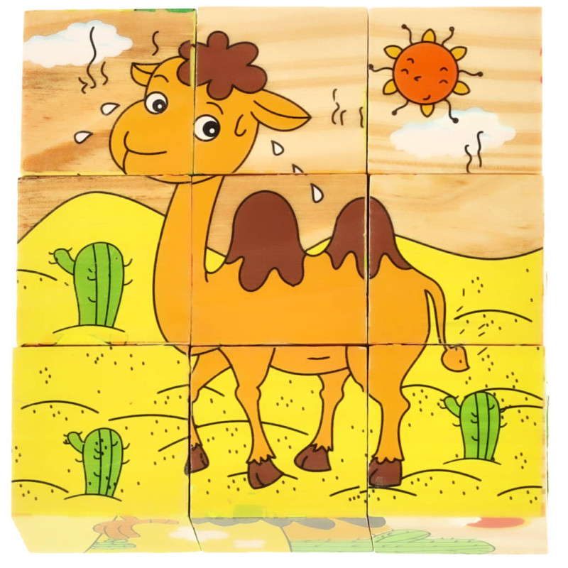 Klocki drewniane edukacyjne Safari 9el.