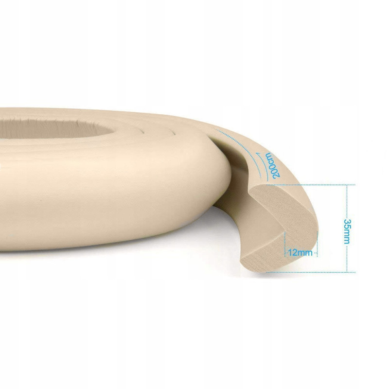 Zabezpieczenie, taśma piankowa 3,5 cm x 3,5 cm x 2m, kremowa