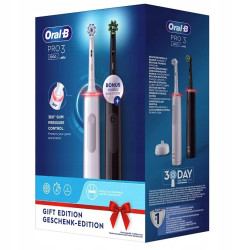Szczoteczka Oral-B Pro 3 3900 Czarna+Biała Dwupak + 4 precision zam. Szczoteczka Oral-B Pro 3 3900 Czarna+Biała Dwupak + 4 precision zam.