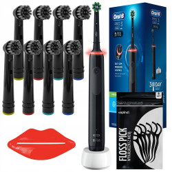 Szczoteczka Oral-B Pro 3 3000 Cross Action Czarna + 8 końcówek Precision w/a