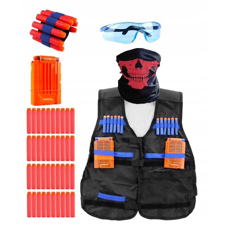 Podwójny gotowy zestaw Vest Set do NERF + tarcza elektryczna 3 cele