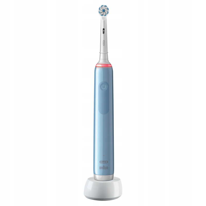 Szczoteczka Oral-B Pro 3 3000 Sensitive Clean Niebieska + 4 zam. precision + etui Szczoteczka Oral-B Pro 3 3000 Sensitive Clean Niebieska + 4 zam. precision + etui