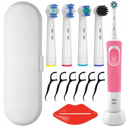 Oral-B Vitality 100 różowa + 4 końcówki mix + etui białe