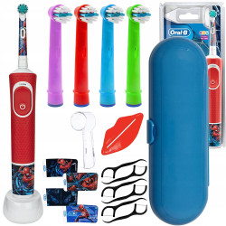 SZCZOTECZKA ELEKTRYCZNA ORAL-B VITALITY 100 SPIDERMAN + 4 Końcówki zam. color + osłonka + etui SZCZOTECZKA ELEKTRYCZNA ORAL-B VITALITY 100 SPIDERMAN + 4 Końcówki zam. color + osłonka + etui