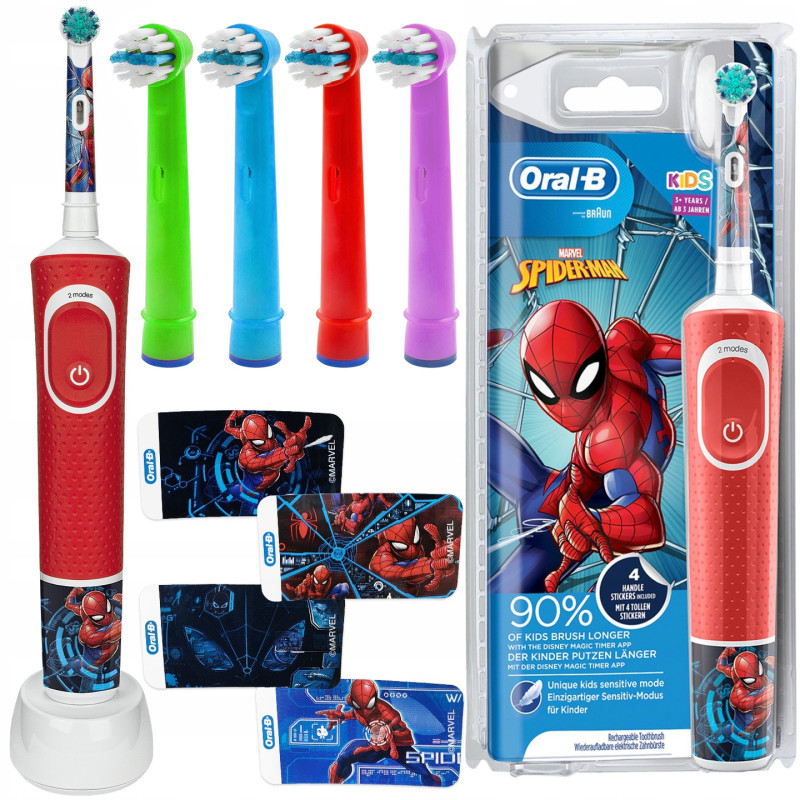 Szczoteczka Braun Oral-b Vitality 100 SpiderMan + 4 końcówki kids color Szczoteczka Braun Oral-b Vitality 100 SpiderMan + 4 końcówki kids color